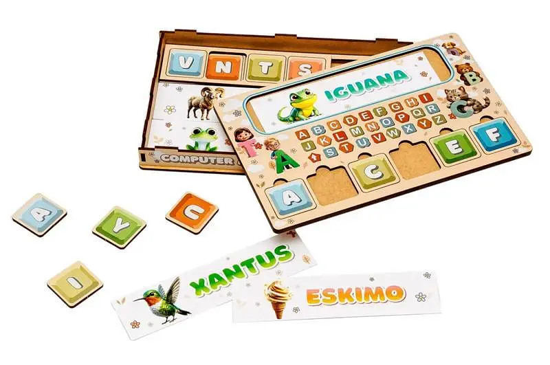 Учебный электронный компьютер PuzzleOk английский алфавит со звуком и светом для детей 4+ (Puz-73914) - фото 3