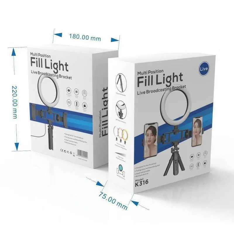 Світлодіодна кільцева лампа селфі кільце Opt-Top Multi-Position Fill Light Live Broadcasting (1756375342) - фото 4