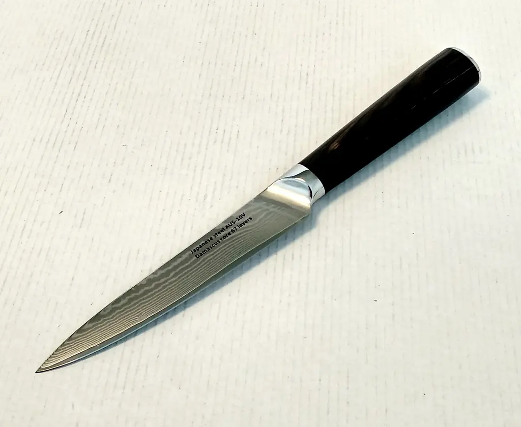 Ніж універсальний Damascus DK-HJ 6002 AUS-10 сталь 67 шарів лезо 13 см - фото 2