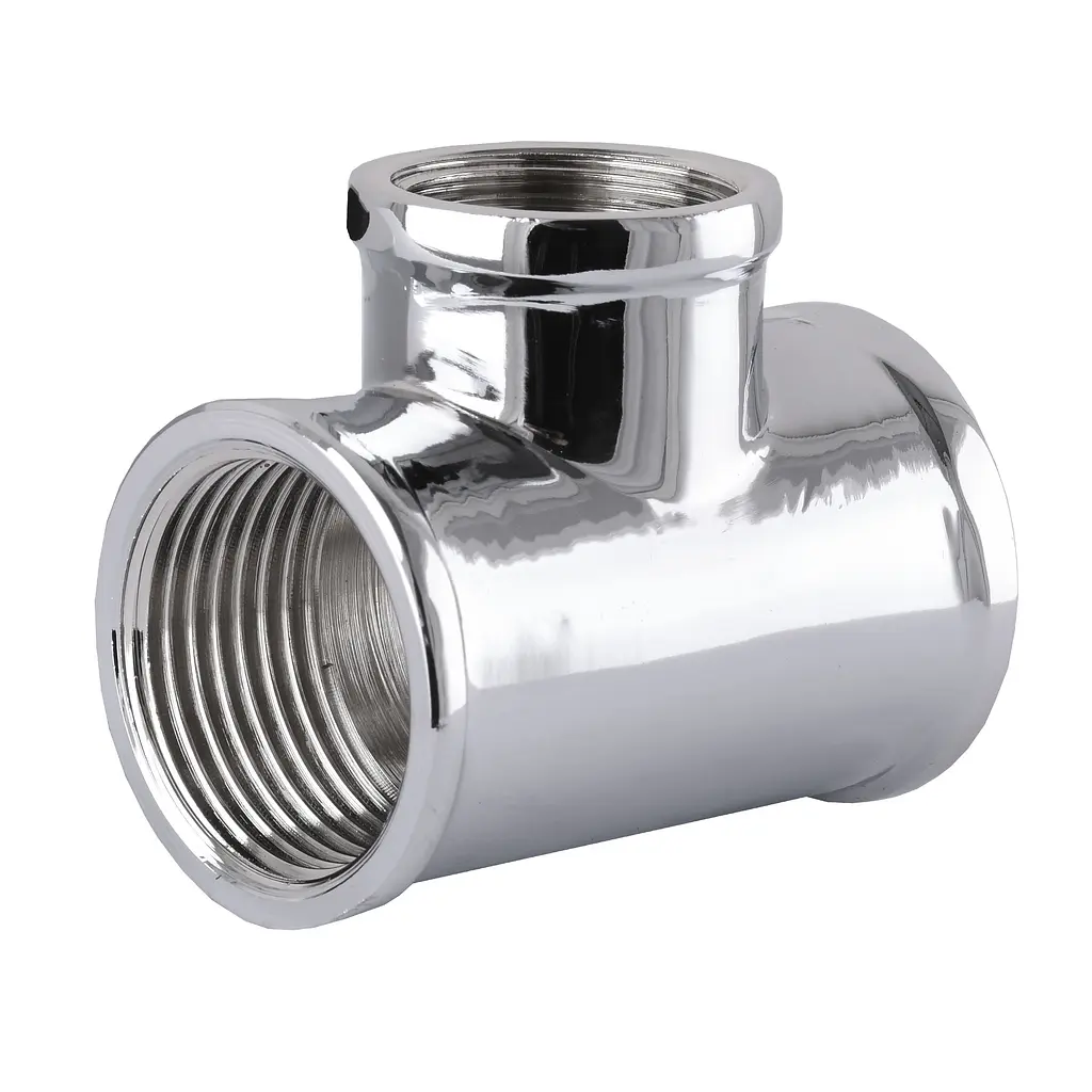 Трійник Solomon 1″х1/2″х1″ ВВВ хром 8202