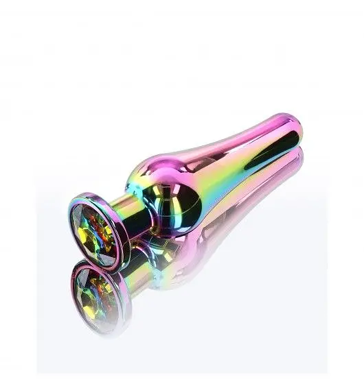 Анальна пробка з кристалом ToyJoy Twilight Bum Bijou Large, 13 см (райдужний)