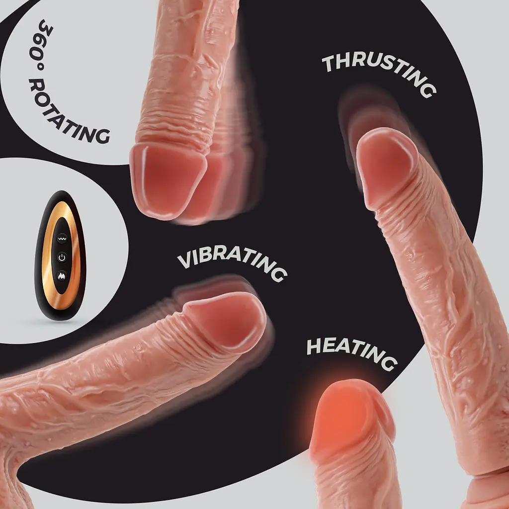 Вибратор Crushious Inviktus 8,5" 22 см (телесный) - фото 5