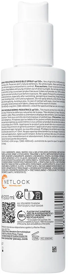 Сонцезахисний легкий спрей La Roche-Posay Anthelios UVA 400 Dermo Pediatrics для чутливої та схильної до подразнень шкіри дітей SPF50+ 200 мл - фото 3
