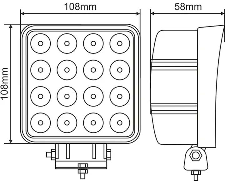 LED фара Brevia Sport Далеке світло 10-30V 48W (16x3W) 3520Lm Алюмінієвий корпус IP68 (10652QSX1) - фото 2