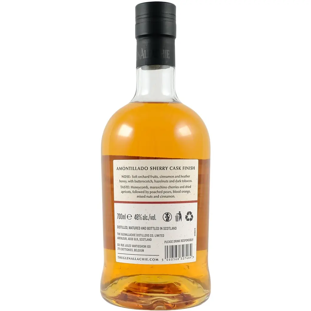 Виски GlenAllachie 9yo Amontillado Sherry Cask Finish 48% 0.7 л в подарочной коробке - фото 3