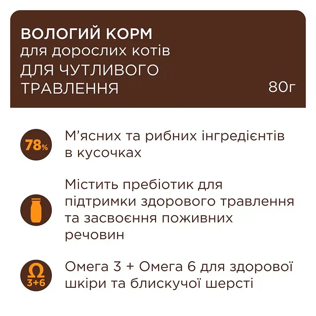 Вологий корм для котів Club 4 Paws Sensitive Digestion для чутливого травлення з куркою у соусі 80 г x 24 B5612011 - фото 4