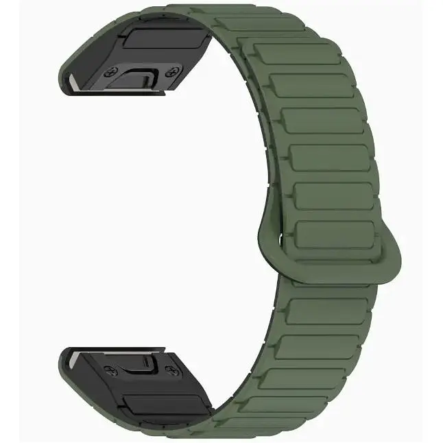 Ремінець DK CDK для Garmin Enduro 26mm Silicone Shaped Magnetic Band 2 шт. (019625) (green / black) - фото 2