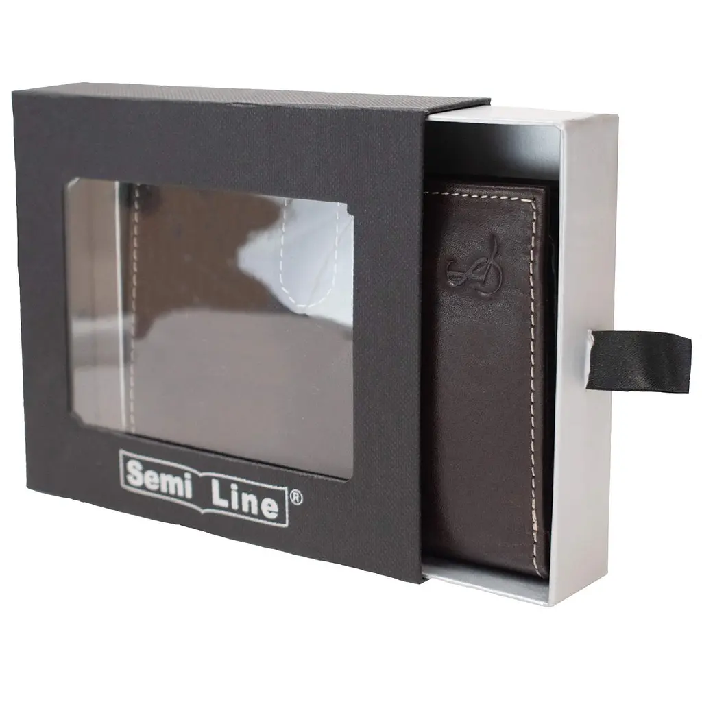 Портмоне чоловіче шкіряне Semi Line RFID Brown (P8266-1) - фото 4