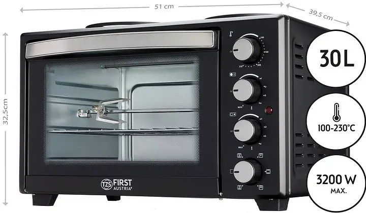 Електродуховка з конфорками First FA-5045-6 30 л - фото 2