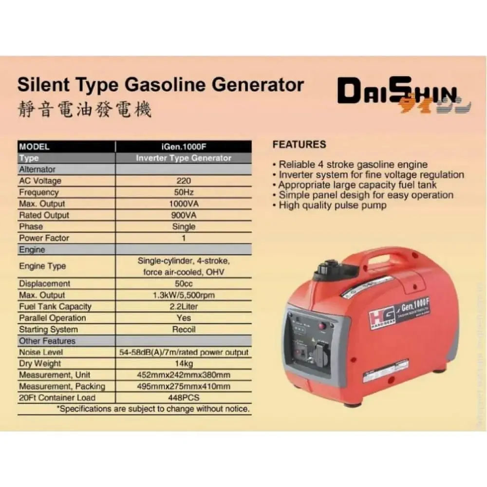Інверторний бензиновий генератор Daishin iGen1000F [158823] - фото 5