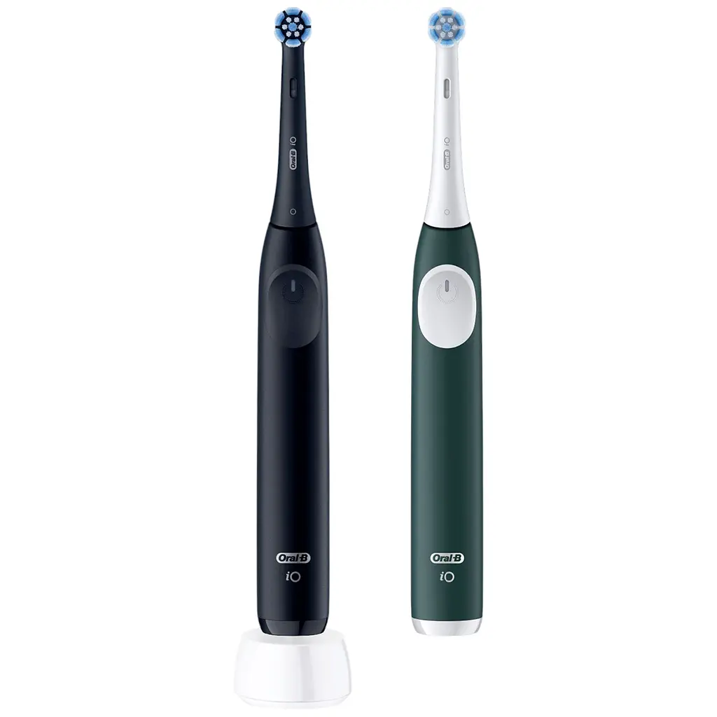 Набор электрических щеток Oral-B iO 2, 2 шт. (ультрачерная и черно-зеленая) - фото 2