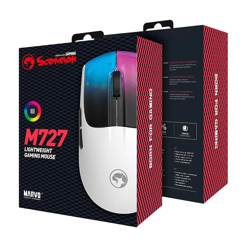 Мышь MARVO Wired Programmable Gaming Mouse M727 |1200-12400dpi| - фото 2
