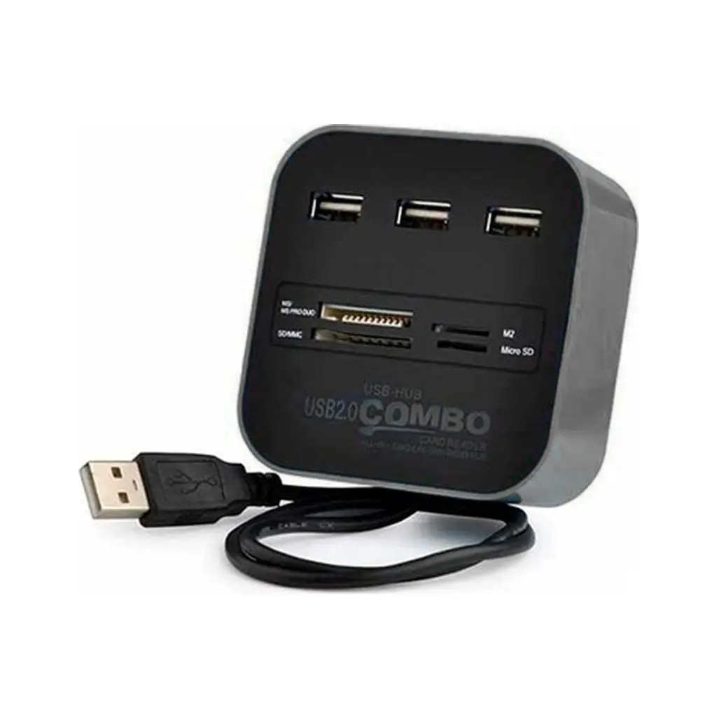 Концентратор Voltronic USB 2.0 to 3xUSB 2.0 + SD/MMC/TF/M2 black (CUB3-B)