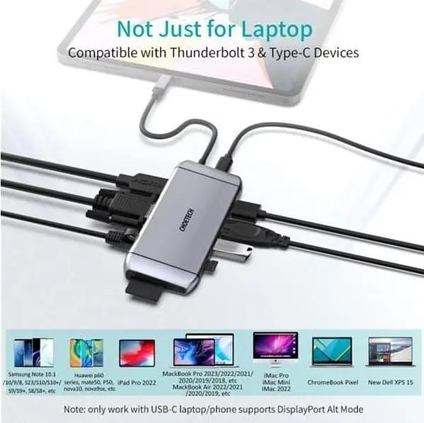 USB-Хаб Choetech USB-ХАБ USB Type-C 9-в-1 (HUB-M15-GY) - фото 5