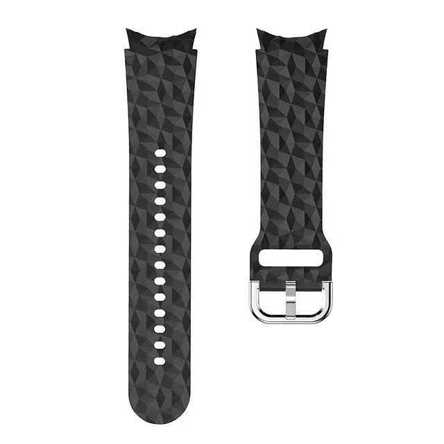 Ремінець для Samsung Galaxy Watch 4 Classic 46mm - чорний ширина кріплення 20мм силікон Watchbands Diamond (W28-2WB87751991) - фото 2