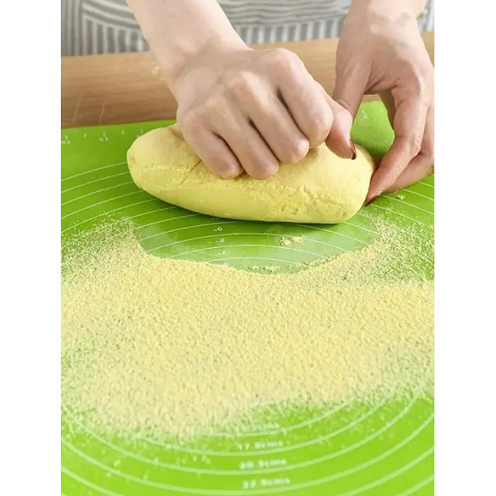 Коврик силиконовый для раскатки теста и выпечки зеленый 50*39 см Kamille - фото 5