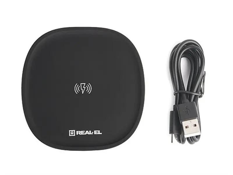 Бездротовий зарядний пристрій REAL-EL WL-740 2.4 A 15 W Black (EL123160019) - фото 3