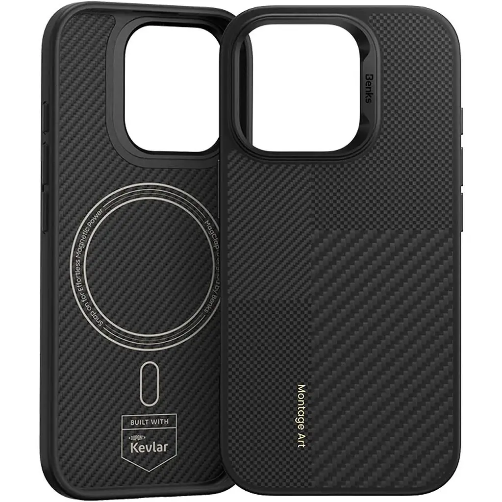 Чохол Benks Montage ArmorPro Kevlar Case 600D/1500D MagSafe для Apple iPhone 16 Pro Max Black (6948005905088) [117758] - фото 2