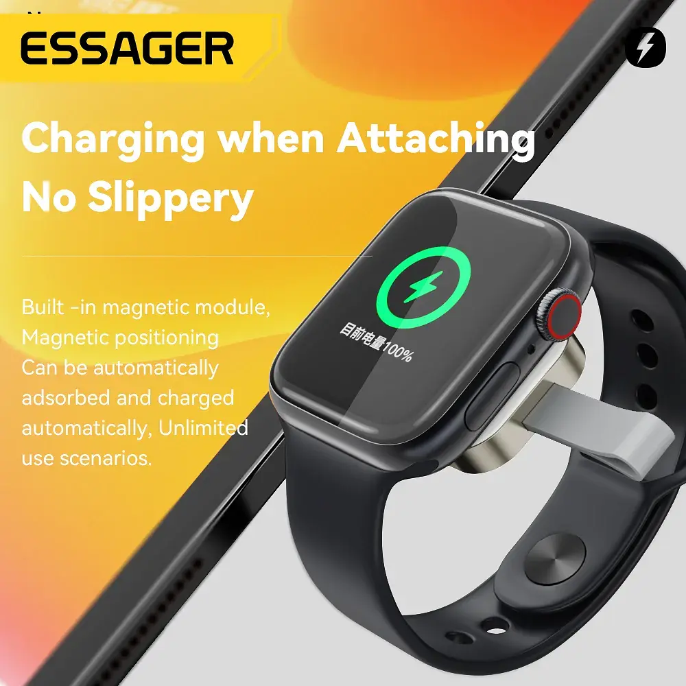 Зарядний пристрій Essager Wireless charger for smart watch USB white (EWXA-YB02-Z) - фото 3