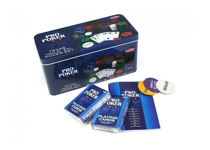 Настольная игра Tactic Покерный набор Pro-Poker 200 фишек без номинала + сукно (жестяная коробка) (03095) - фото 3