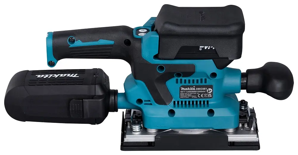 Шліфмашина вібраційна акумуляторна Makita DBO381ZU (93x228 мм, 4000-12000 хв-1, AWS, BL, LXT, без акумуляторів та зарядного пристрою) - фото 8
