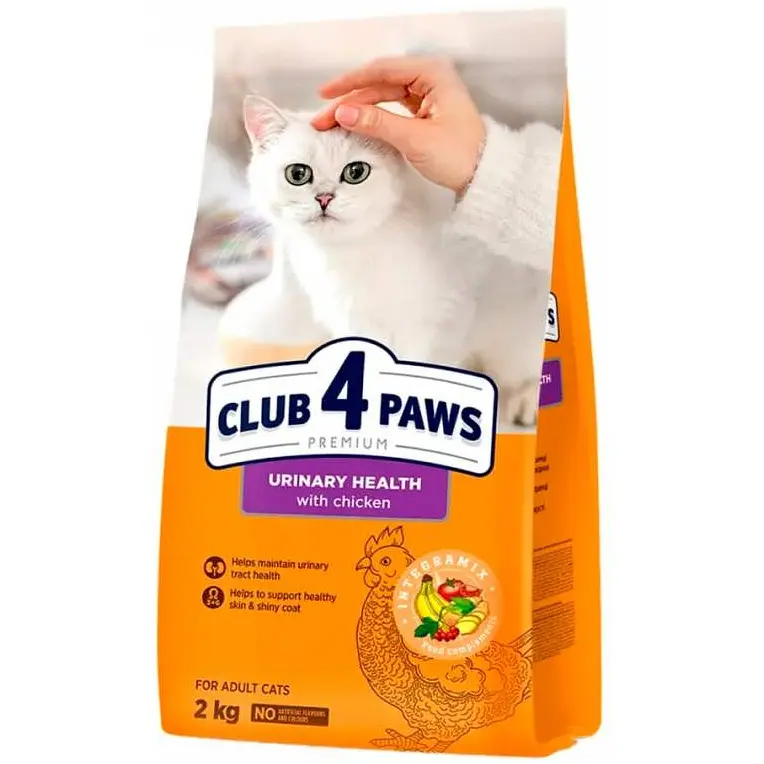 Сухий корм для профілактики сечокам'яної хвороби в котів Club 4 Paws Premium Adult Cats Urinary Health із куркою 2 кг