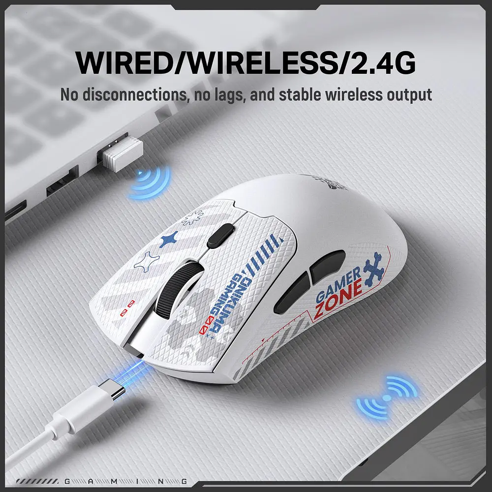 Комп'ютерна миша Onikuma DM01 (Wired/2,4G) Білий - фото 4