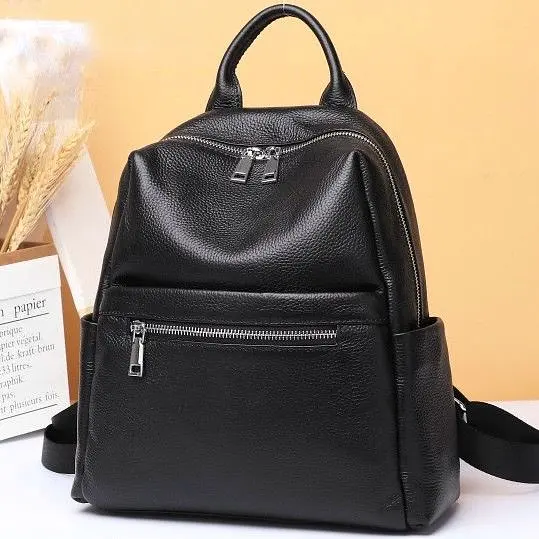 Жіночий шкіряний рюкзак жіноча трансформер 23941 Tiding Bag чорний - фото 3