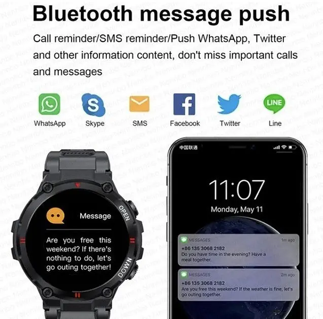Смарт-годинник Lemfo K22 силіконовий ремінець black black (16358) - фото 12