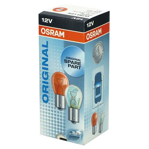 Галогенова лампа OSRAM 7507 PY21W 12V BAU15s 10X5 Amber - фото 2