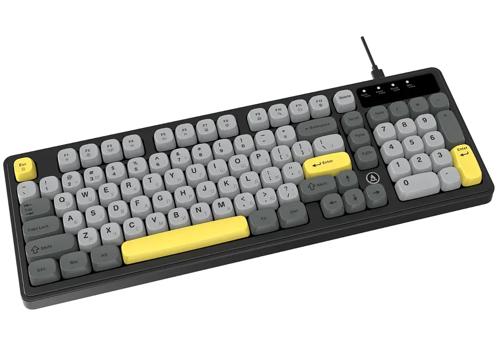 Клавіатура ігрова дротова Ajazz AF-BGY-98 USB Black-Gray-Yellow - фото 4