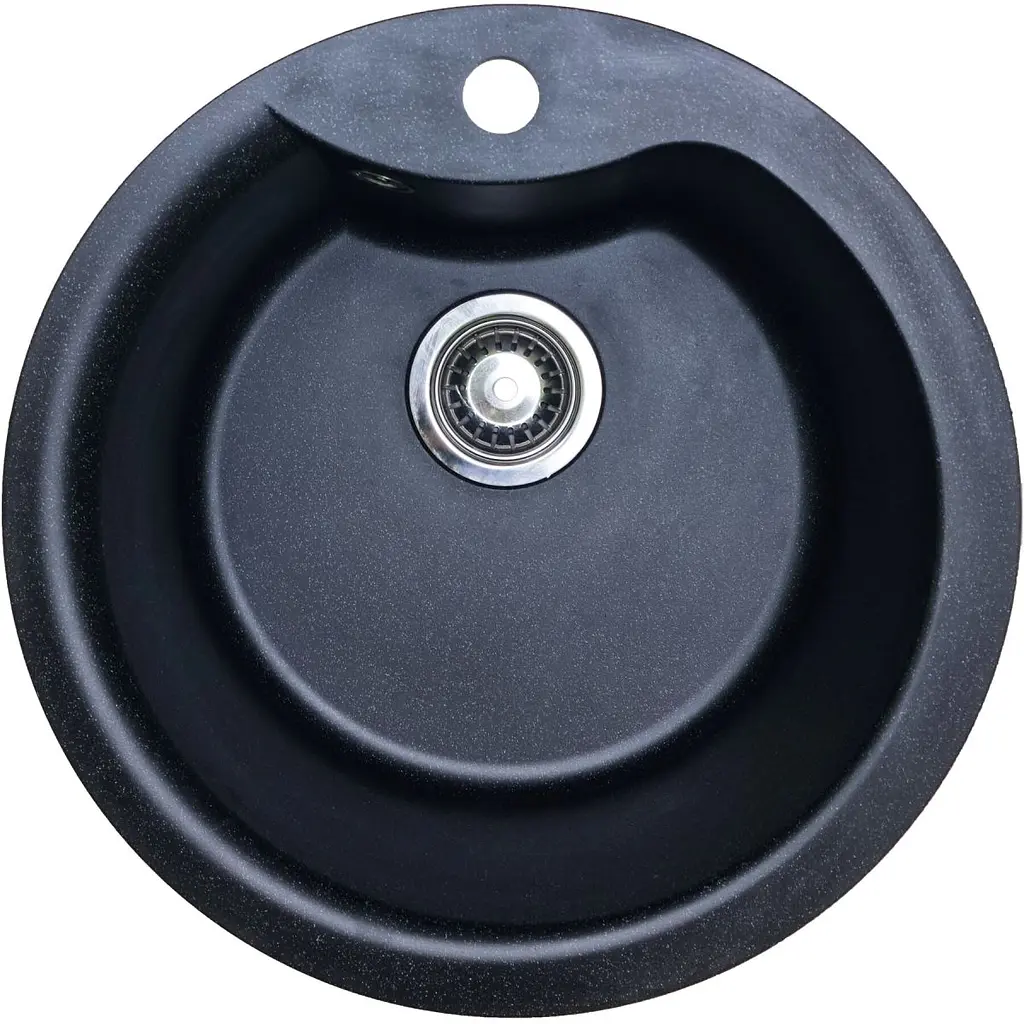 Кухонна мийка Adamant WAVE чорна d 485x210 мм, без крила d 48 - фото 3