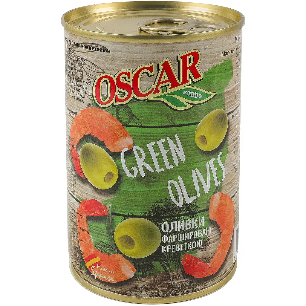 Оливки Oscar фаршировані креветками 300 г - фото 2