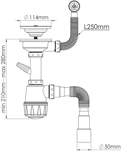 Сифон для кухонної мийки Adamant FSA-01 mokko 00012 - фото 5