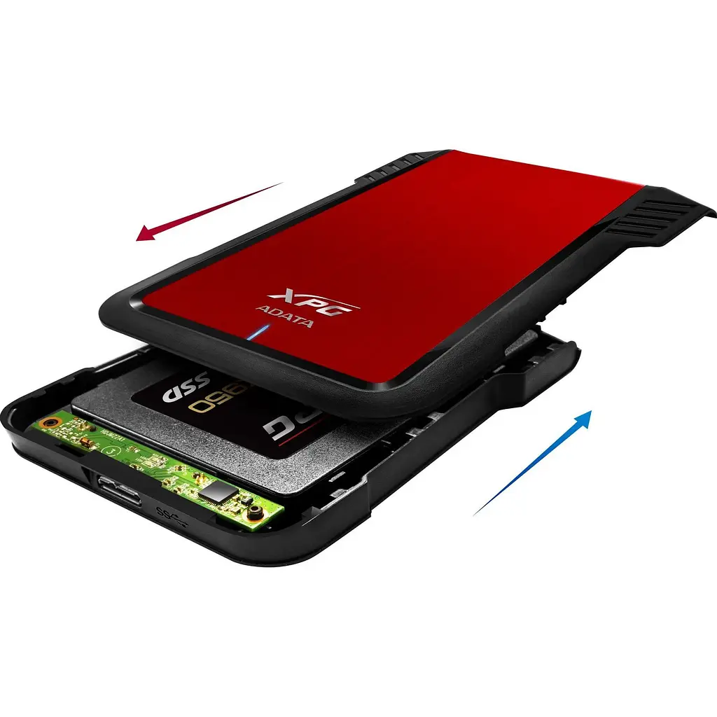 Зовнішня кишеня XPG EX500 2.5` SATA HDD/SSD to USB 3.1 Red/Black (AEX500U3-CRD) [158279] - фото 5
