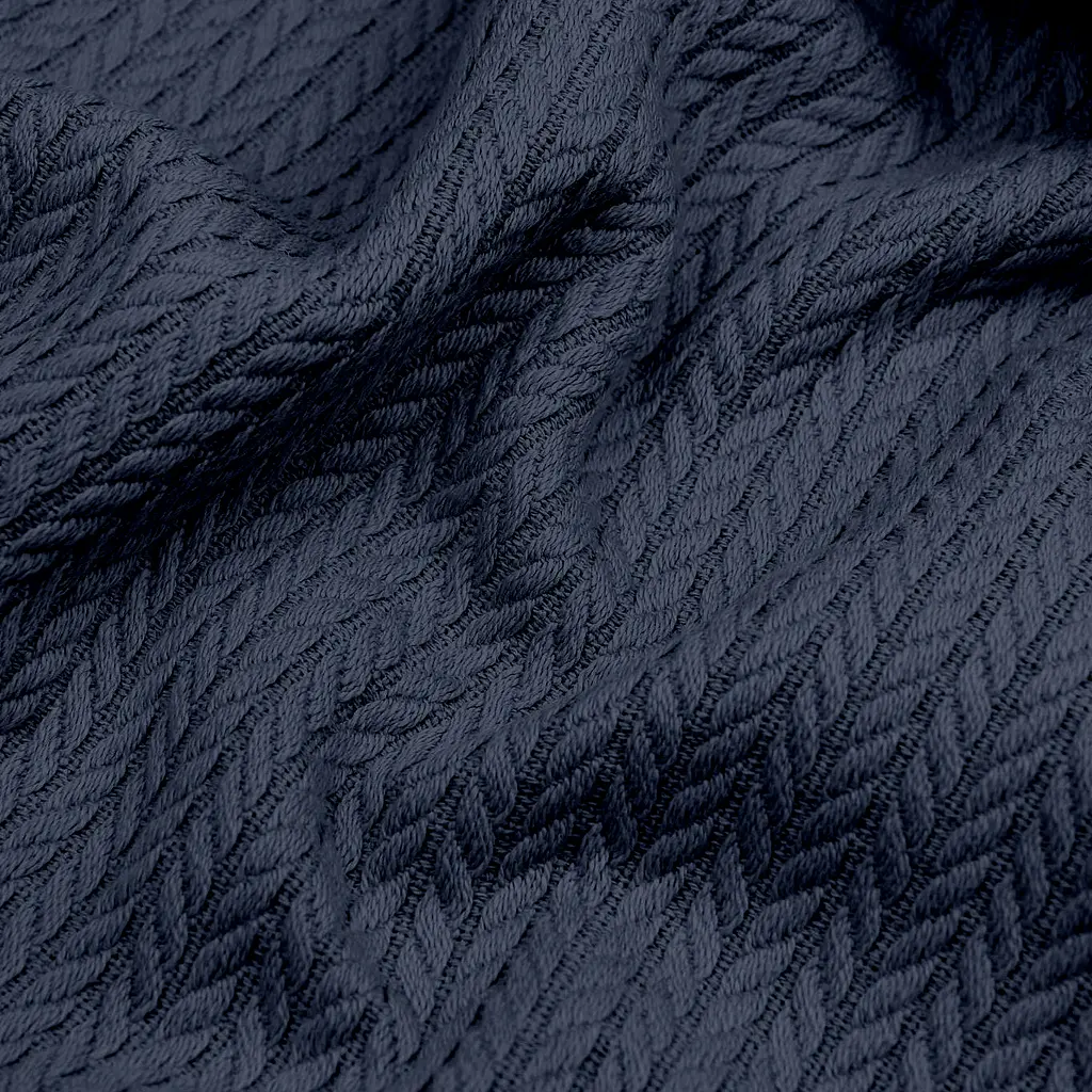Плед покривало Cosas Navy Knitted Braid 240х260 см косичка (Blanket_65-1Navy_KnittedBraid_240x260) - фото 5