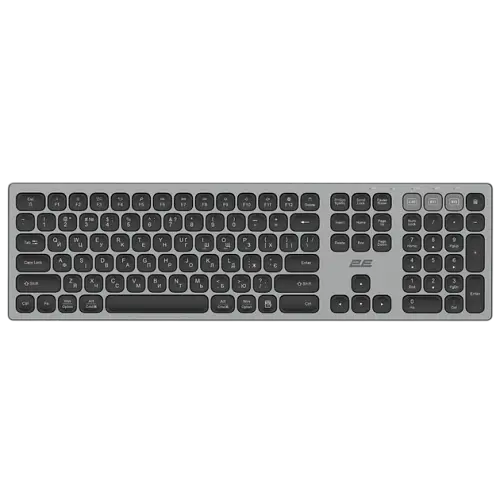 Клавіатура бездротова 2E KS270 EN/UKR Grey/Black (2E-KS270WBGR_UA)