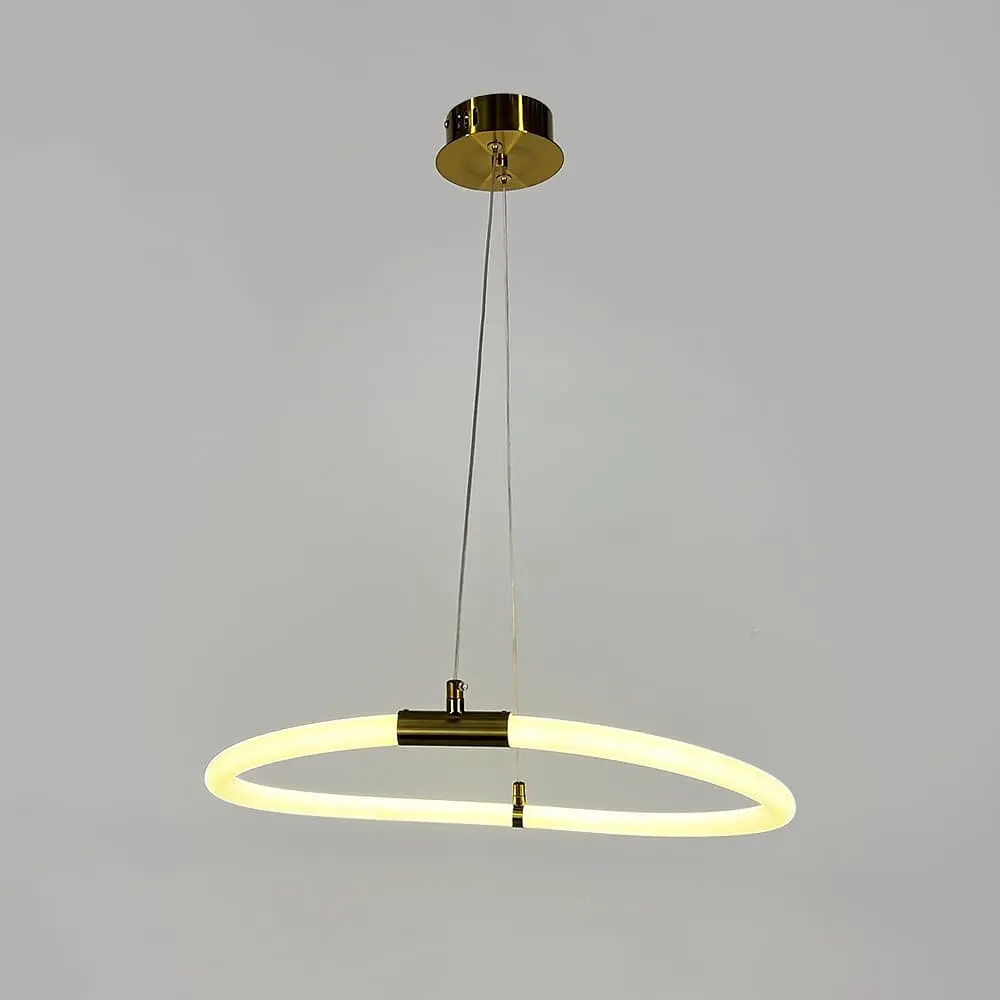 Латунная кольцевая люстра с гибкой LED лентой Ø 45 см | Line F | Ст. MD8074-R - фото 4