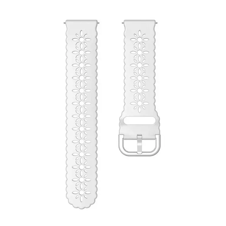 Силиконовый ремешок Flower для Xiaomi Amazfit GTS 2 2e 3 4 mini - белый ширина крепления 20мм Watchbands (W32-1WB23969021) - фото 3