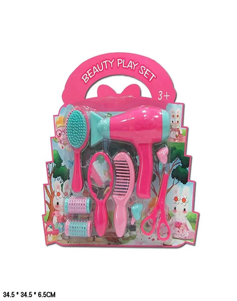 Ігровий набір аксесуарів перукаря Beauty play set з феном та дзеркалом, рожевий (HC538A)