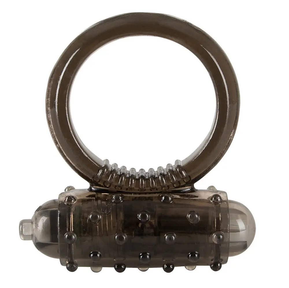 Ерекційне кільце Vibro Ring Dark Silicon чорне - фото 4