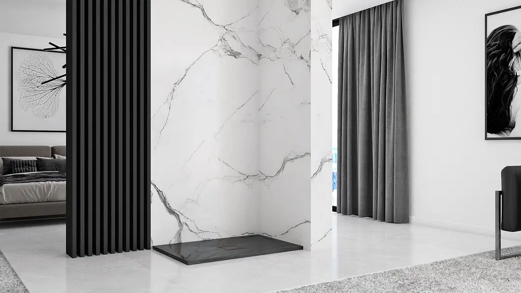 Душовий піддон Rea black Stone 90x120 REA-K9603, Чорний - фото 3