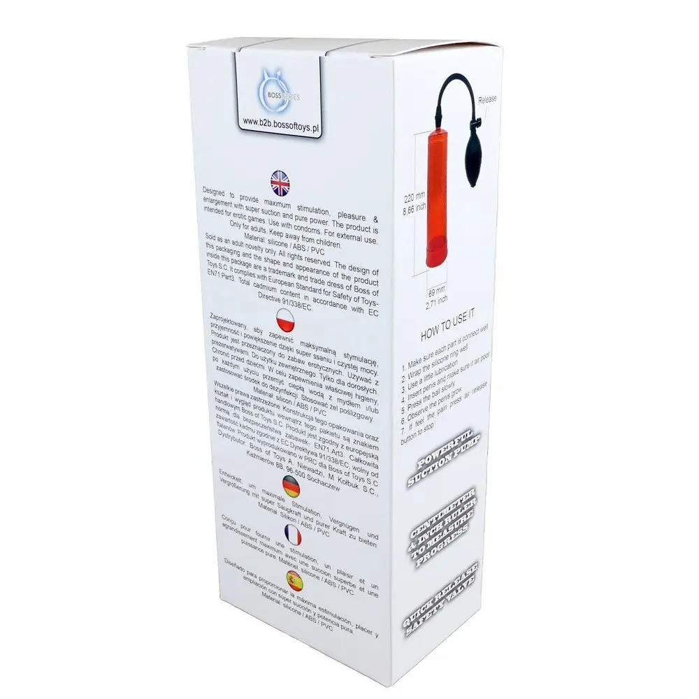 Вакуумна помпа Boys Of Toys B-Series Powerpump для чоловіків 22х6.9 см червона - фото 3
