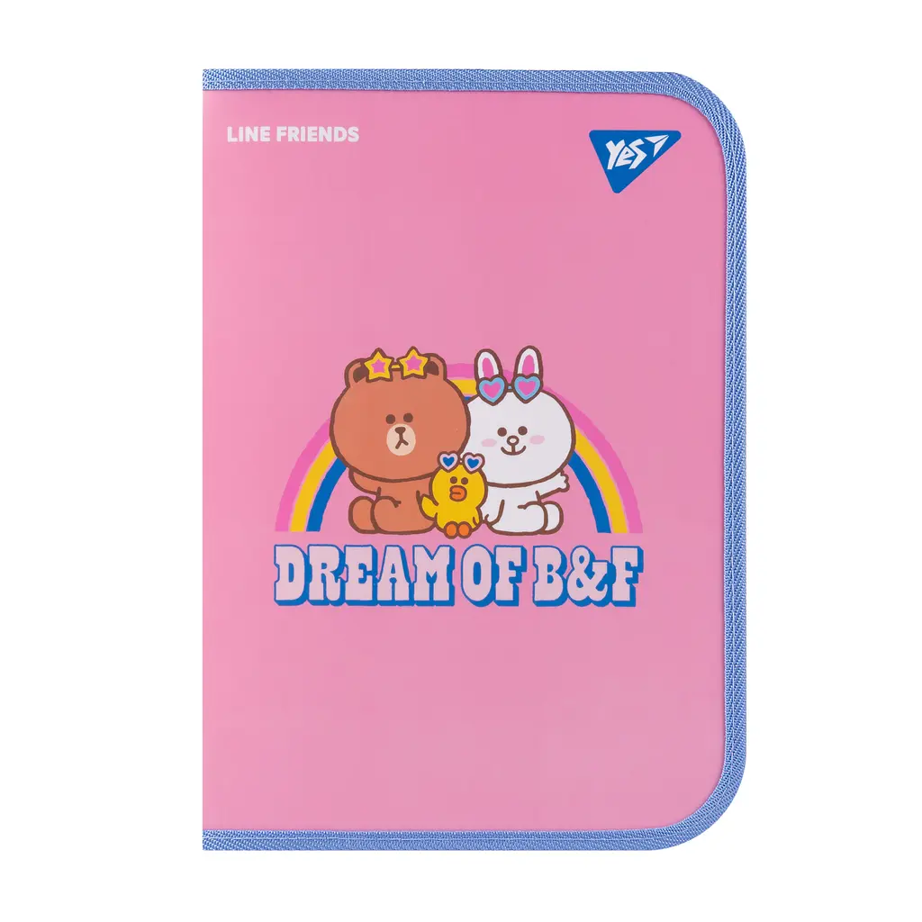 Папка факультативна YES А4 на блискавці Line Friends. Dream (492223)