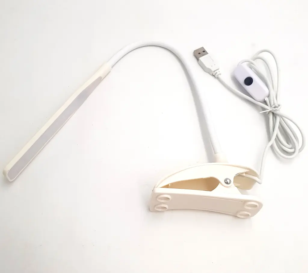 Світлодіодна настільна USB-лампа 14 LED гнучка на прищіпці з вимикачем UKC TUBE LIGHT 7388 біла - фото 8
