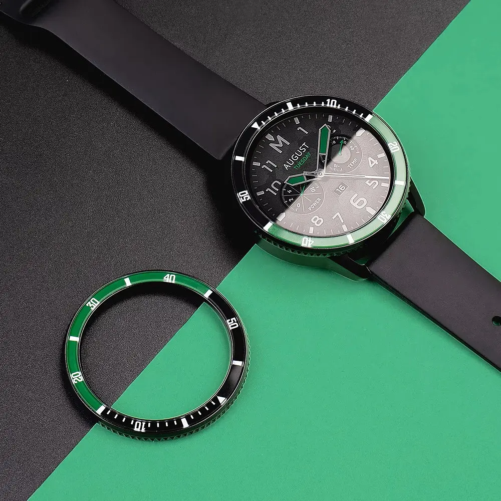Безель Black-green та силіконовий ремінець Sikai для смартгодинника Xiaomi Watch S3/S4 - фото 9