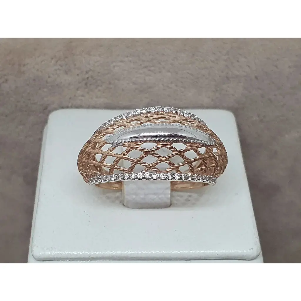 Золотое кольцо Tango с фианитами. 380107 18,5 - фото 4