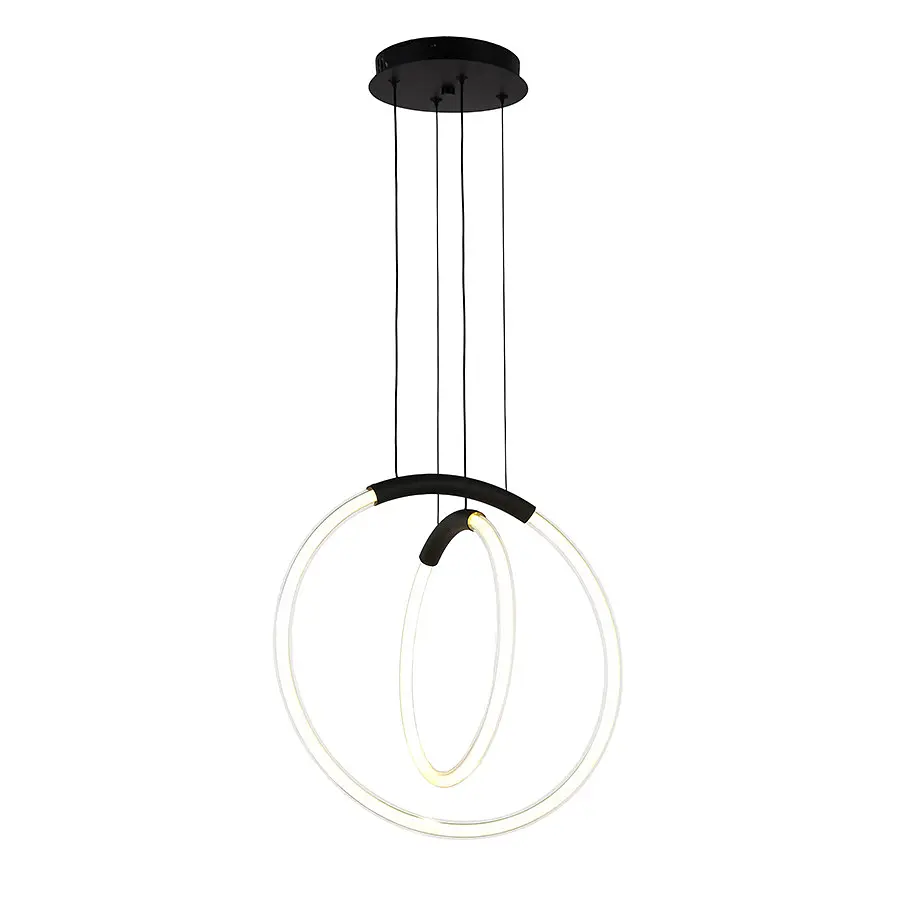 Люстра стельова LED Levistella 7812022 (300+400) BK, 26W, чорний, сучасний стиль, діаметр 300/400 мм - фото 2