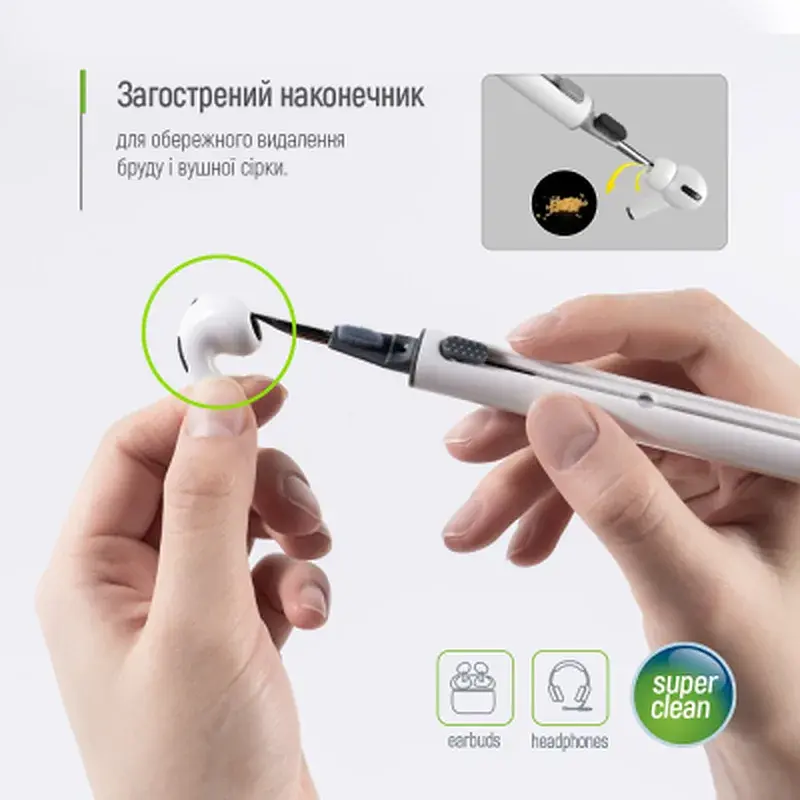 Універсальний чистячий набір ColorWay Cleaning Pen, for Earphones, 3 in 1 (CW-1131) - фото 8