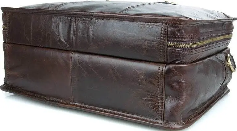 Сумка 14539 із натуральної шкіри Vintage коричнева - фото 5